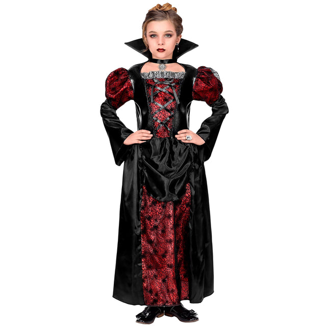 Robe d'Halloween Noir Rouge Fille Vampire