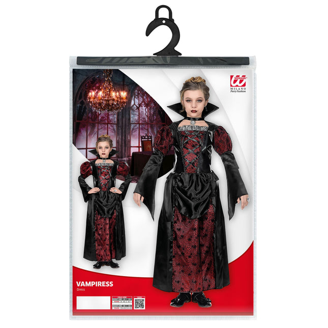 Robe d'Halloween Noir Rouge Fille Vampire