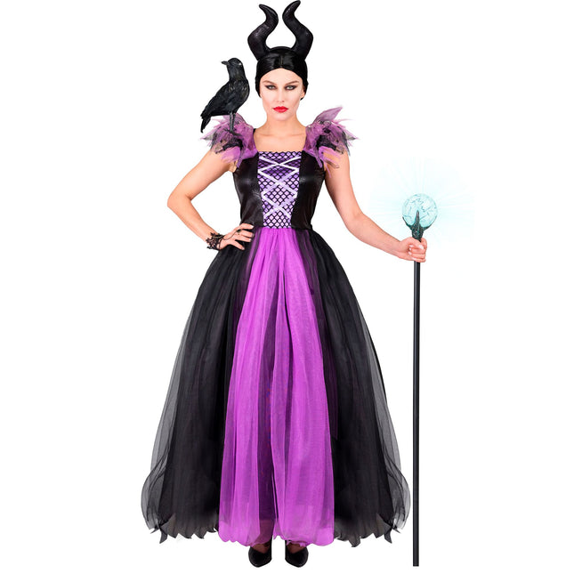 Robe d'Halloween Noir Violet Malefizia