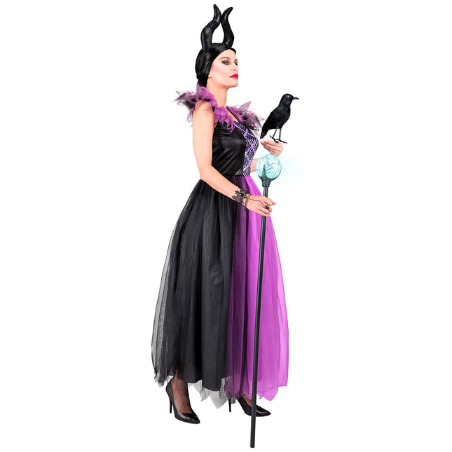 Robe d'Halloween Noir Violet Malefizia