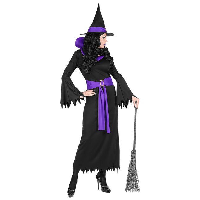 Robe d'Halloween Noir Violet Dames Sorcière