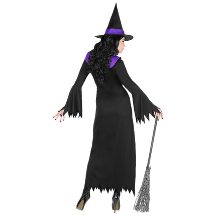 Robe d'Halloween Noir Violet Dames Sorcière