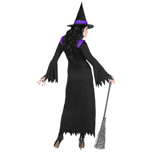 Robe d'Halloween Noir Violet Dames Sorcière
