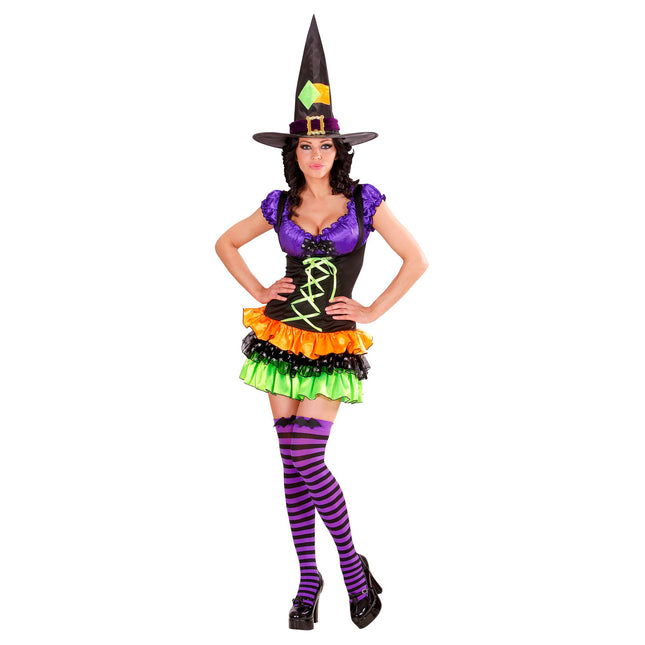 Robe d'Halloween Coloured Ladies Witch Glamour