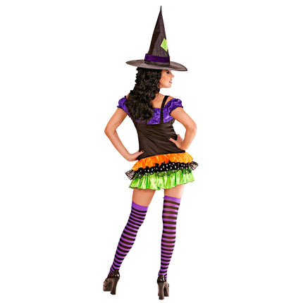 Robe d'Halloween Coloured Ladies Witch Glamour