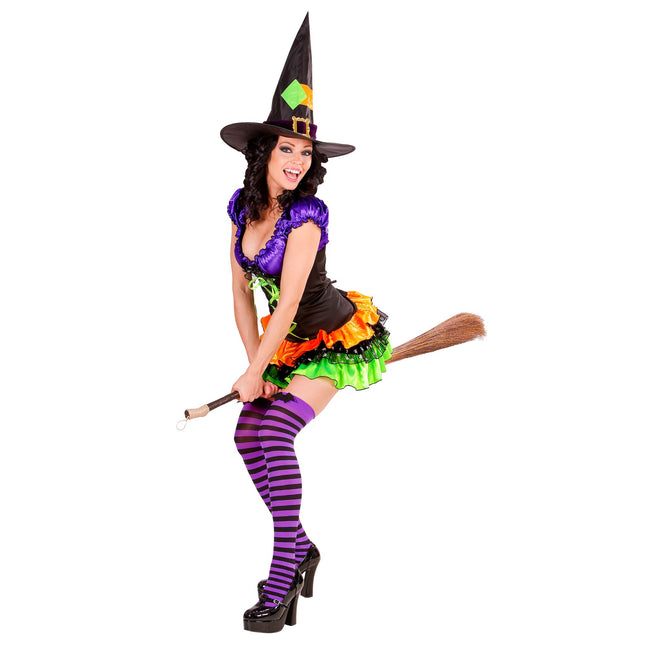 Robe d'Halloween Coloured Ladies Witch Glamour