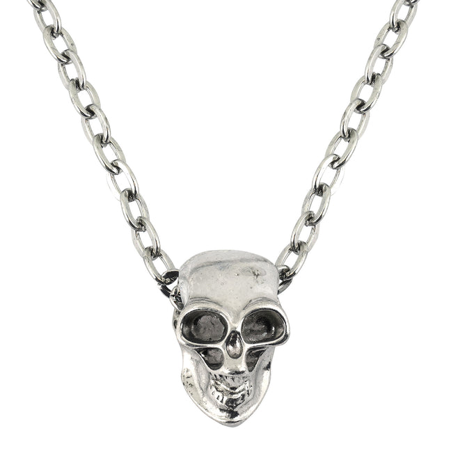 Collier d'Halloween crâne argenté