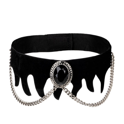 Collier d'Halloween en velours avec pierres précieuses