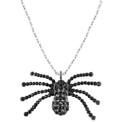 Collier d'Halloween Araignée noire avec diamants