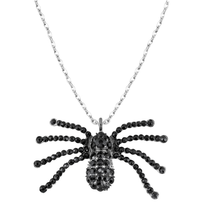Collier d'Halloween Araignée noire avec diamants
