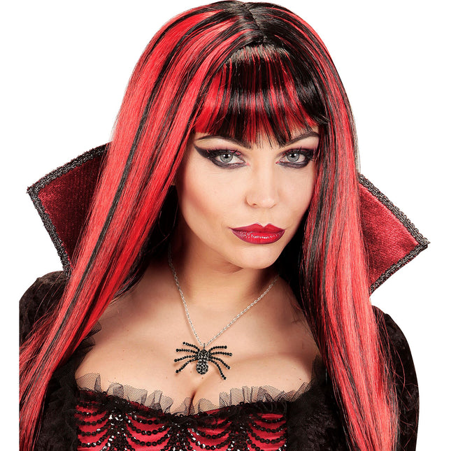 Collier d'Halloween Araignée noire avec diamants