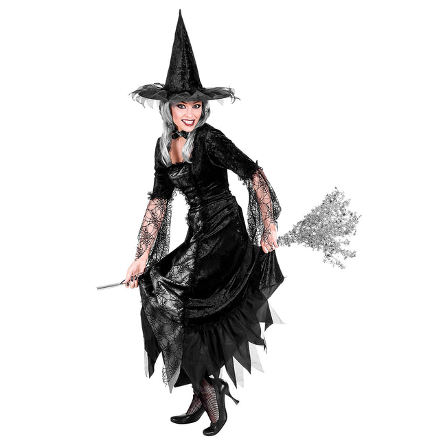 Robe d'Halloween Femme Sorcière Toile d'araignée