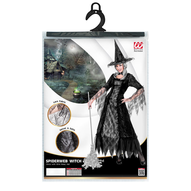 Robe d'Halloween Femme Sorcière Toile d'araignée