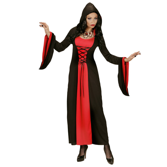Halloween Robe Rouge Noir Dames Gothique
