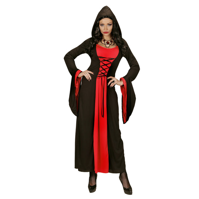 Halloween Robe Rouge Noir Dames Gothique