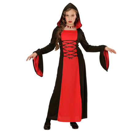 Robe d'Halloween Rouge Noir Fille Gothique