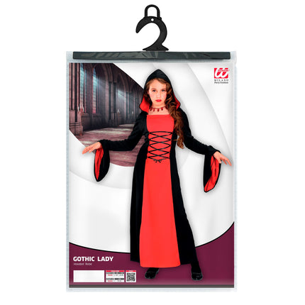 Robe d'Halloween Rouge Noir Fille Gothique