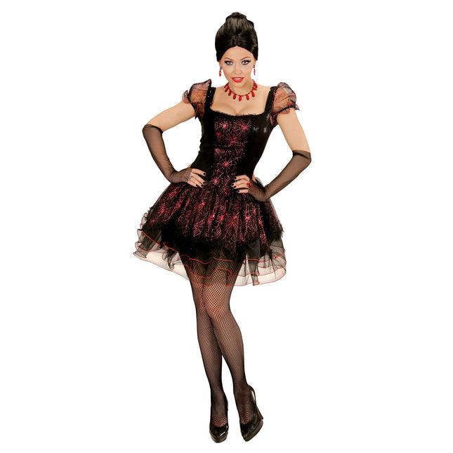 Robe d'Halloween Noir Rouge Dames Vampire