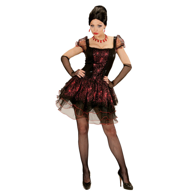Robe d'Halloween Noir Rouge Dames Vampire