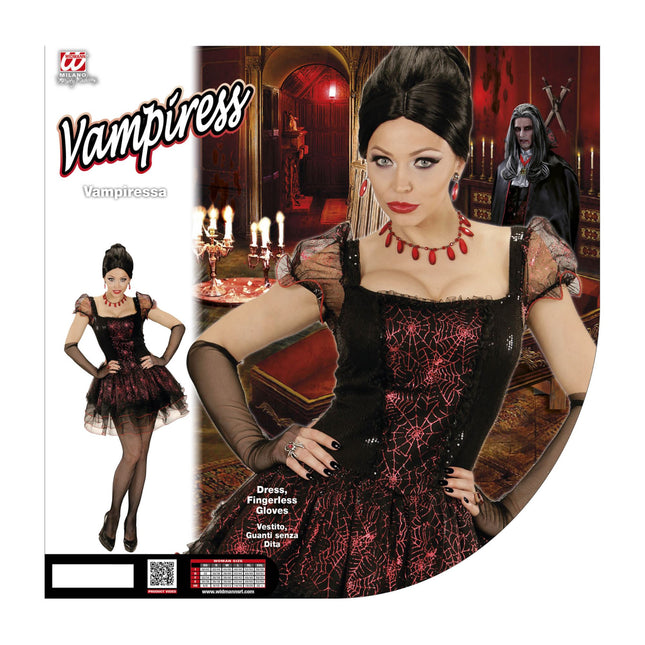 Robe d'Halloween Noir Rouge Dames Vampire