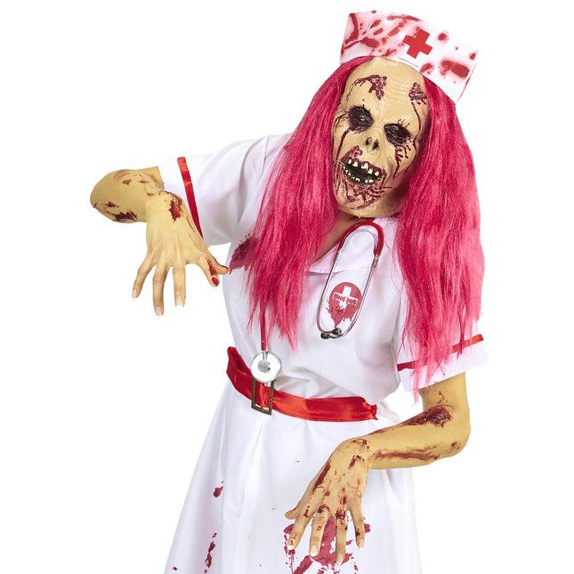 Masque d'Halloween Zombie Infirmière