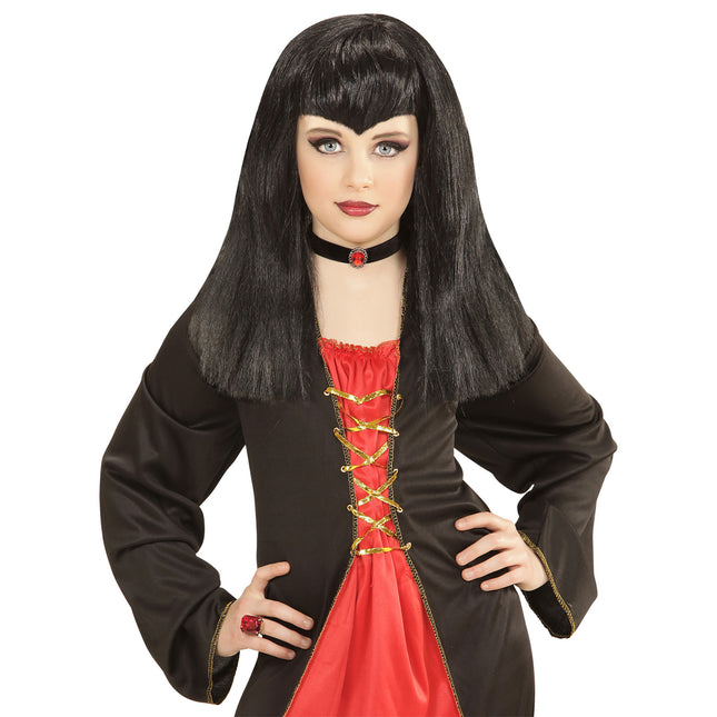 Perruque d'Halloween Vampire noir