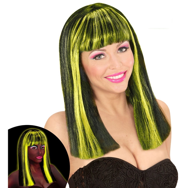 Perruque d'Halloween Rayures noires et jaunes