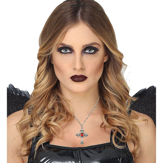 Collier d'Halloween Croix avec pierre
