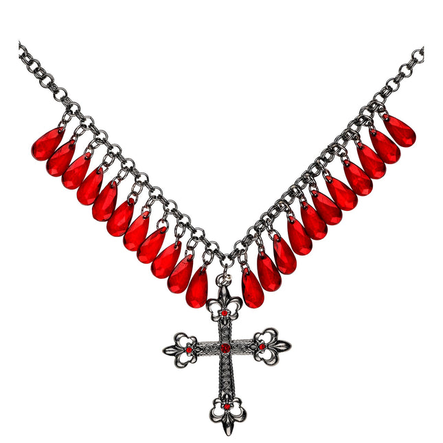 Collier d'Halloween Croix Rouge