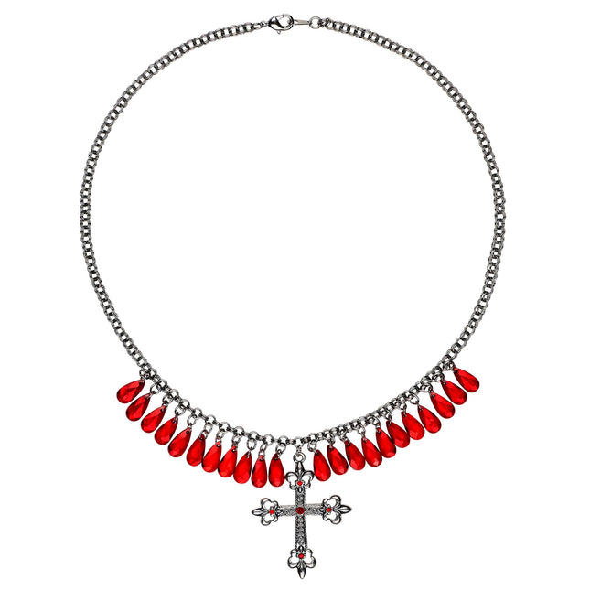 Collier d'Halloween Croix Rouge