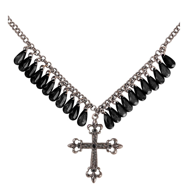 Collier d'Halloween Croix noire gothique