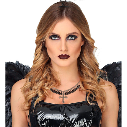 Collier d'Halloween Croix noire gothique