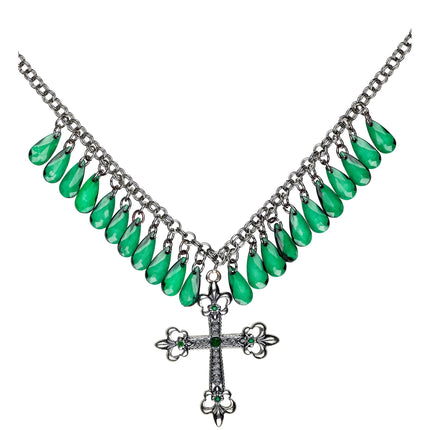 Collier d'Halloween Croix verte