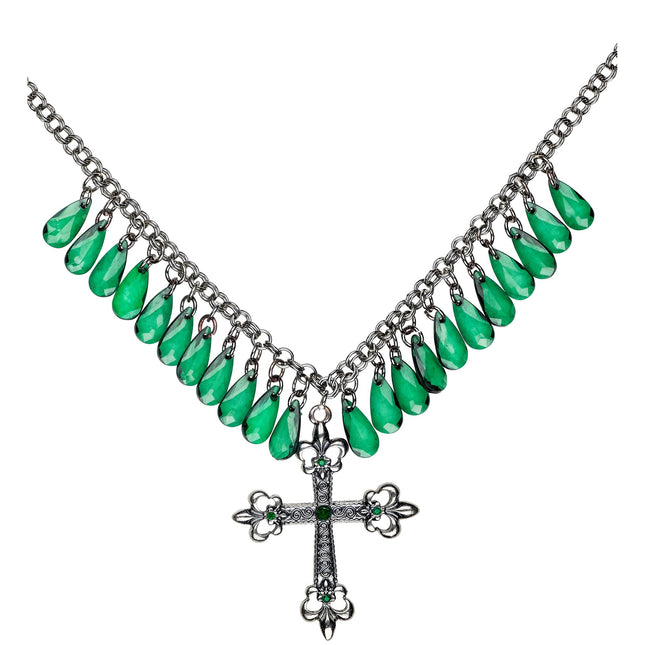 Collier d'Halloween Croix verte