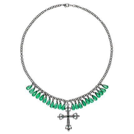 Collier d'Halloween Croix verte