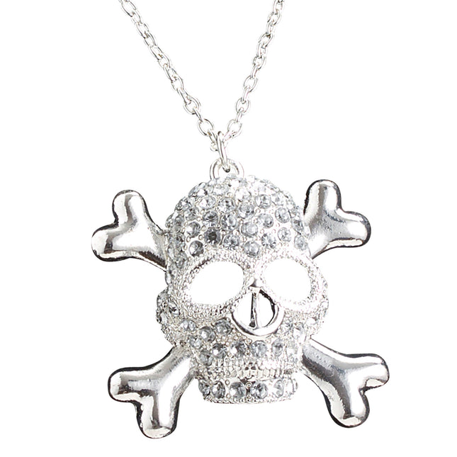 Collier d'Halloween Crâne avec diamants