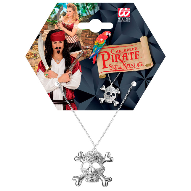 Collier d'Halloween Crâne avec diamants