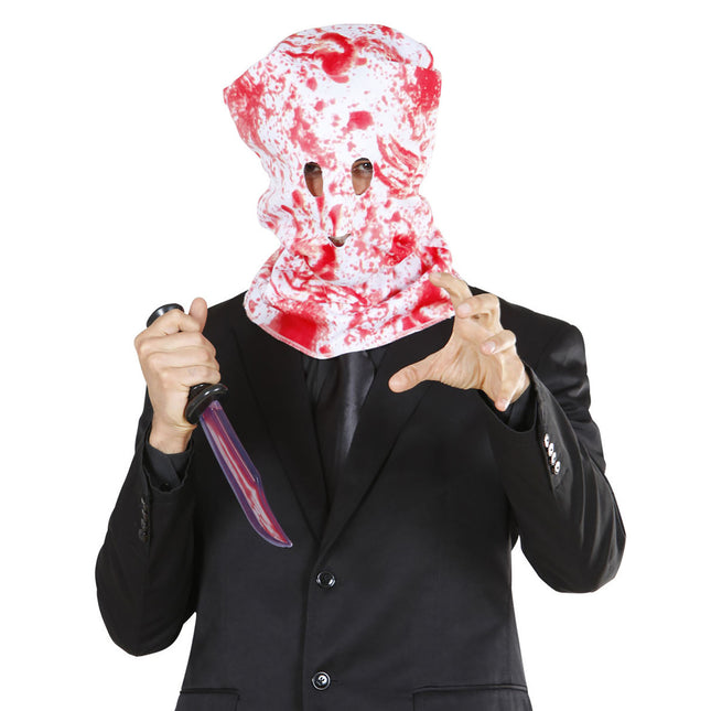 Masque d'Halloween Rouge Blanc Sanglant