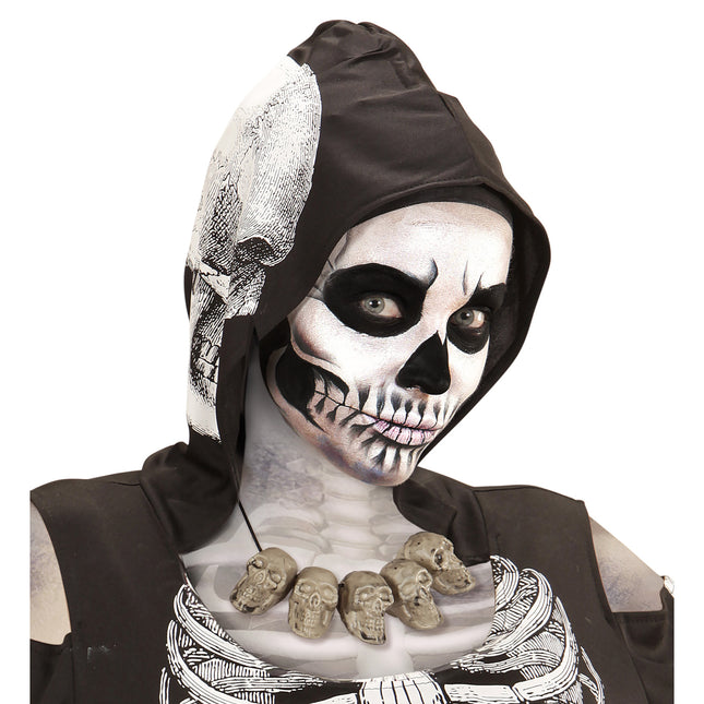 Collier d'Halloween Crânes en argent