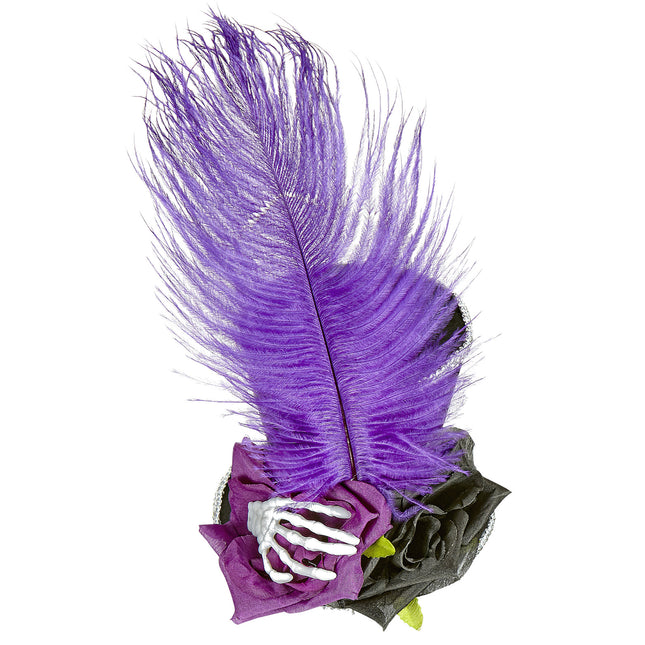 Chapeau d'Halloween violet Mini Squelette