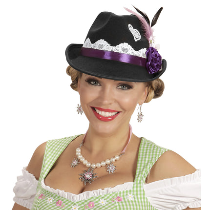 Chapeau Oktoberfest Tyrolean Noir