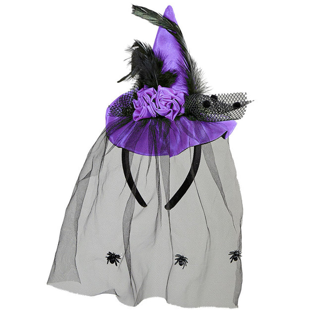 Chapeau d'Halloween Sorcière mauve Mini