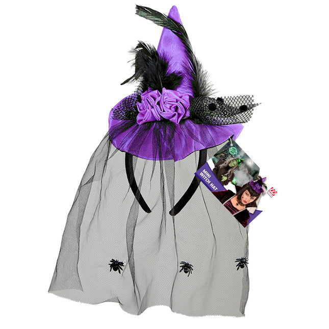 Chapeau d'Halloween Sorcière mauve Mini