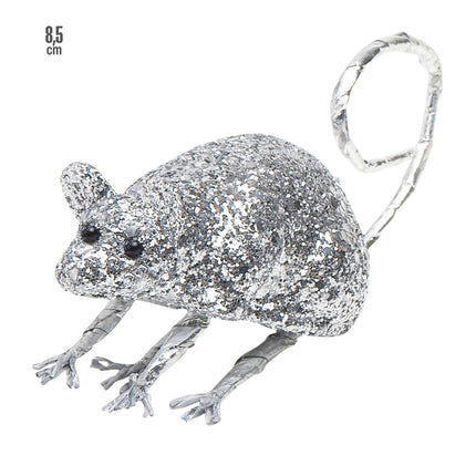 Fausse souris argentée 8.5cm