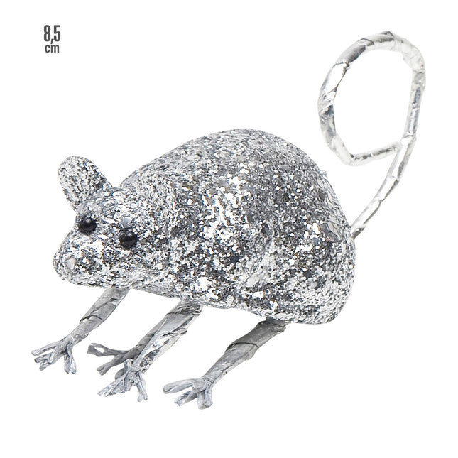 Fausse souris argentée 8.5cm