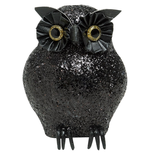 Faux hibou noir 10.5cm