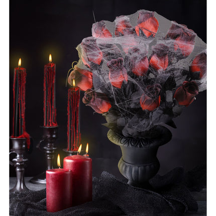 Décoration de table pour Halloween Vase avec des roses