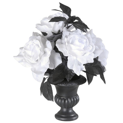 Décoration de table pour Halloween Vase avec roses et lumière