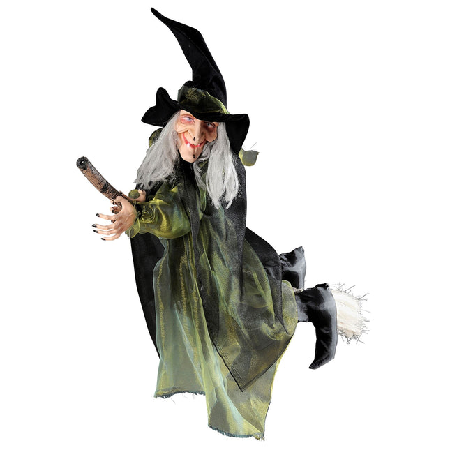 Poupée d'Halloween sorcière volante 1m