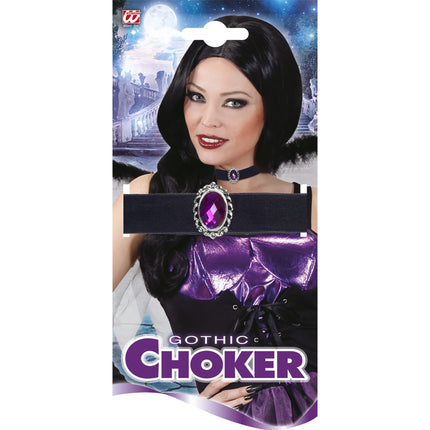 Collier d'Halloween Pierre violette